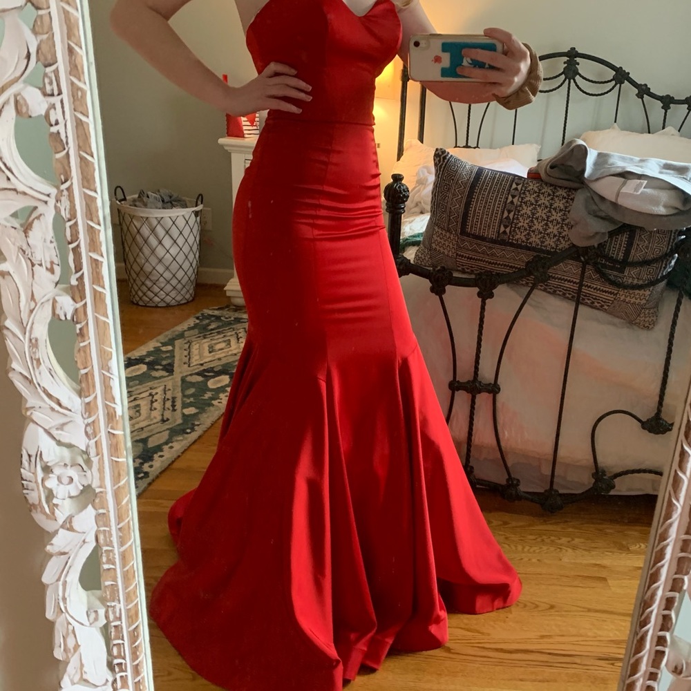Red Faviana Prom Dress